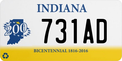 IN license plate 731AD