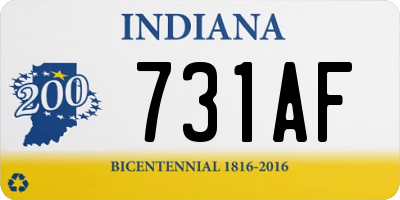 IN license plate 731AF