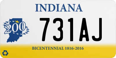 IN license plate 731AJ