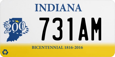 IN license plate 731AM