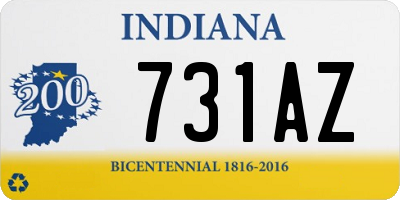 IN license plate 731AZ