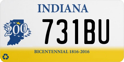 IN license plate 731BU