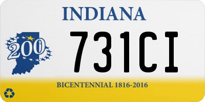 IN license plate 731CI