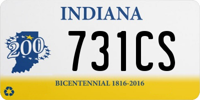 IN license plate 731CS