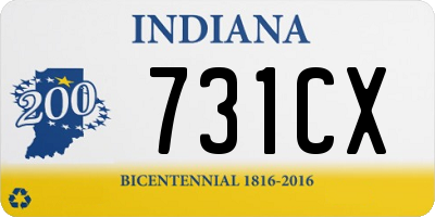 IN license plate 731CX