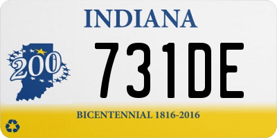 IN license plate 731DE