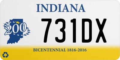 IN license plate 731DX