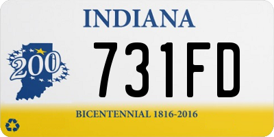 IN license plate 731FD