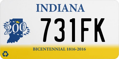 IN license plate 731FK