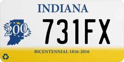 IN license plate 731FX