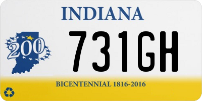 IN license plate 731GH