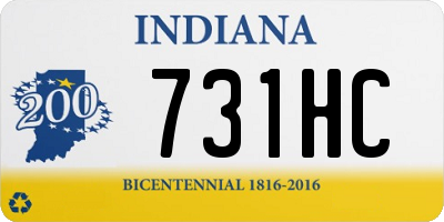 IN license plate 731HC