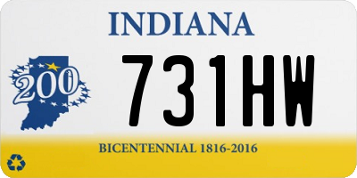 IN license plate 731HW