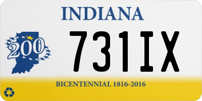 IN license plate 731IX