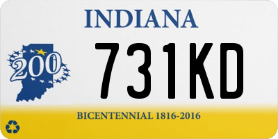 IN license plate 731KD
