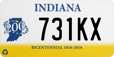 IN license plate 731KX