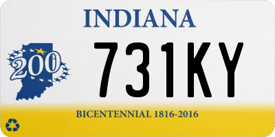 IN license plate 731KY