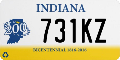 IN license plate 731KZ