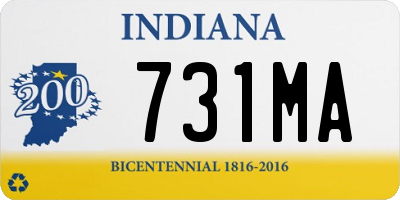 IN license plate 731MA