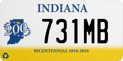 IN license plate 731MB