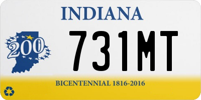 IN license plate 731MT