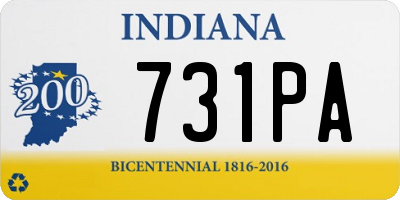 IN license plate 731PA