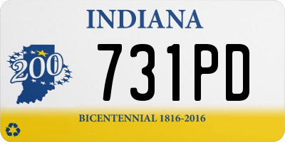 IN license plate 731PD