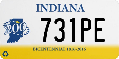 IN license plate 731PE