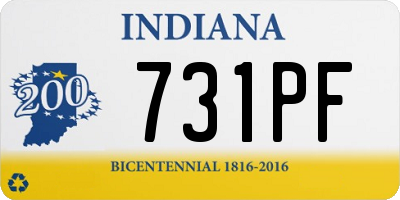 IN license plate 731PF