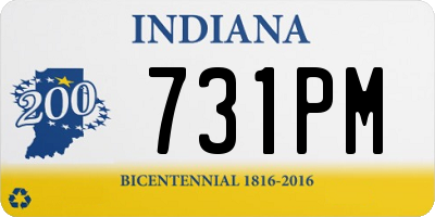 IN license plate 731PM