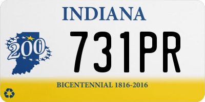 IN license plate 731PR