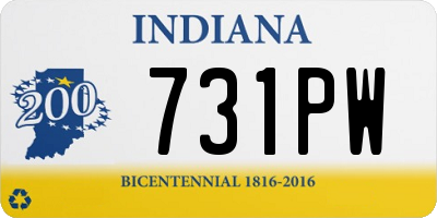 IN license plate 731PW