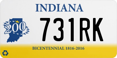 IN license plate 731RK