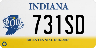 IN license plate 731SD