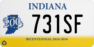 IN license plate 731SF
