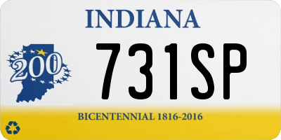 IN license plate 731SP