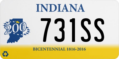 IN license plate 731SS