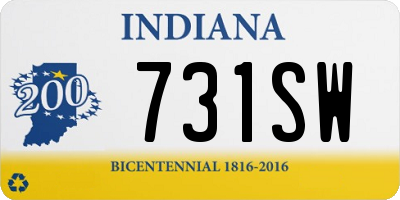 IN license plate 731SW