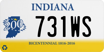 IN license plate 731WS