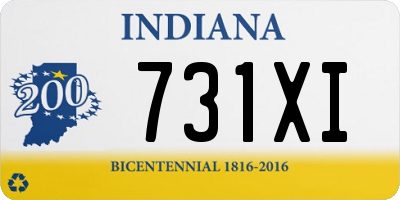 IN license plate 731XI