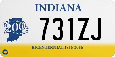 IN license plate 731ZJ