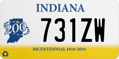 IN license plate 731ZW