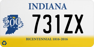 IN license plate 731ZX
