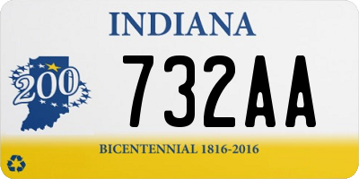 IN license plate 732AA