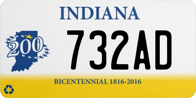 IN license plate 732AD