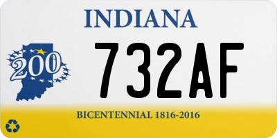 IN license plate 732AF