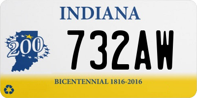 IN license plate 732AW