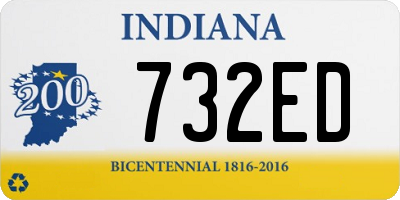 IN license plate 732ED