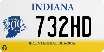 IN license plate 732HD