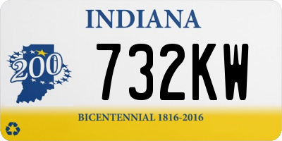 IN license plate 732KW